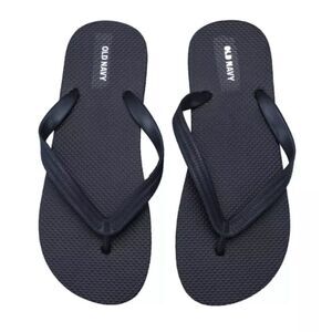 Old Navy Boys Milk Black Slip On Ankle Strap Flip Flop Flat Sandal Size 2/3